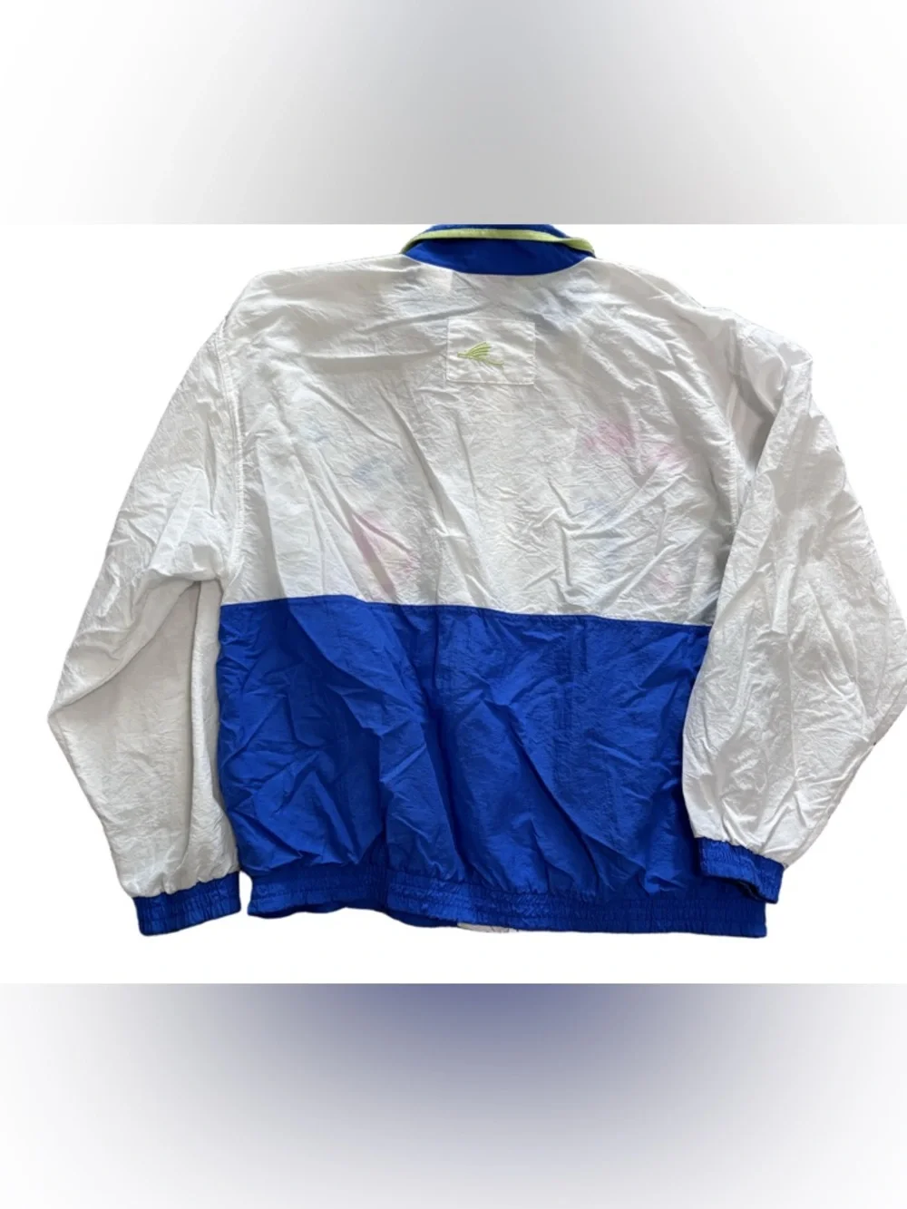 Vintage 90s Coastal Nautical Vintage Windbreaker Jacket - with fish! large - Picture 2 of 3